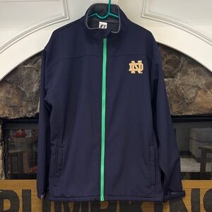 Russell Athletic Men's Navy lined jacket with Green Zipper size XL 46/48